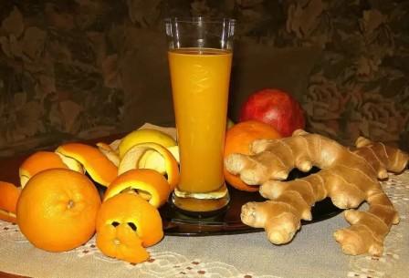 имбирный напиток с апельсинами